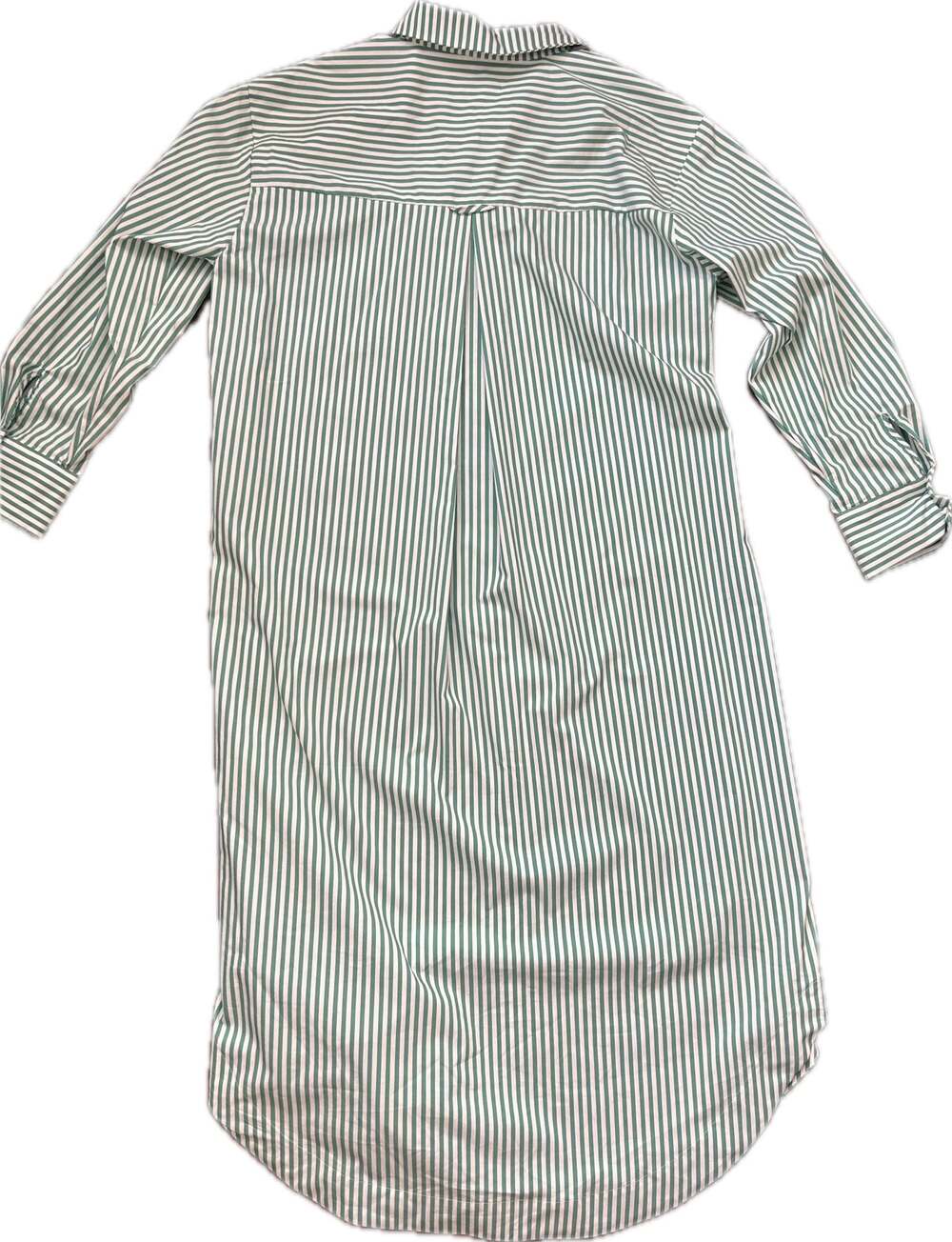 Maeve Soren Green & White Striped Long-Sleeve Shirt Dress Large Petite NWT - Picture 12 of 15